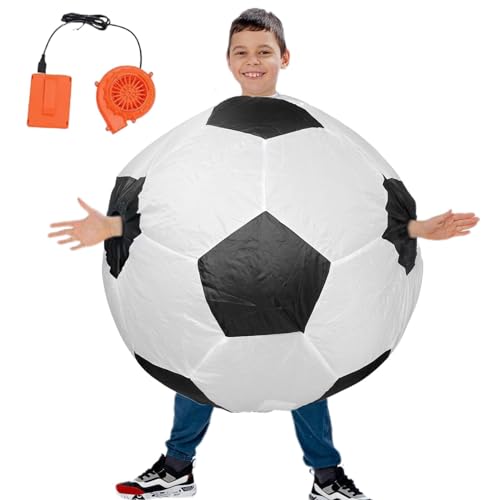 Qiwieod Aufblasbares Kostüm Fußball Soccer Aufblasbare Fußball Soccer Kostüm Für Erwachsene - Cheerleader Performance Verkleidung Für Outdoor Aktivitäten Halloween Cosplay von Qiwieod