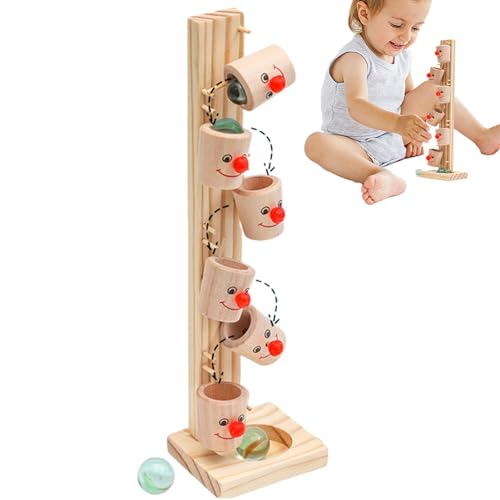 Qiwieod Ball-Drop-Spielzeug, Ball-Drop-Spielzeug für Kinder - Lernspielzeug für Vorschulkinder mit 4 Flippern - Pour-Ball-Spielzeug, Clown-Balltisch, Unterhaltungsspiel für 2–5-jährige Kinder von Qiwieod