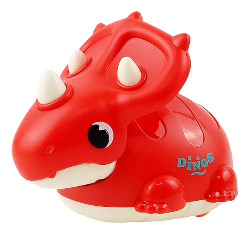 Qiwieod Dino-Auto, Dinosaurier-Autospielzeug - Niedlicher Triceratosaurier Press Go Toys - Reibungsbetriebenes Auto, Press-and-Go-Spielzeug, Rückzugsfahrzeuge, Dinosaurier-Spielzeug für und Kinder von Qiwieod