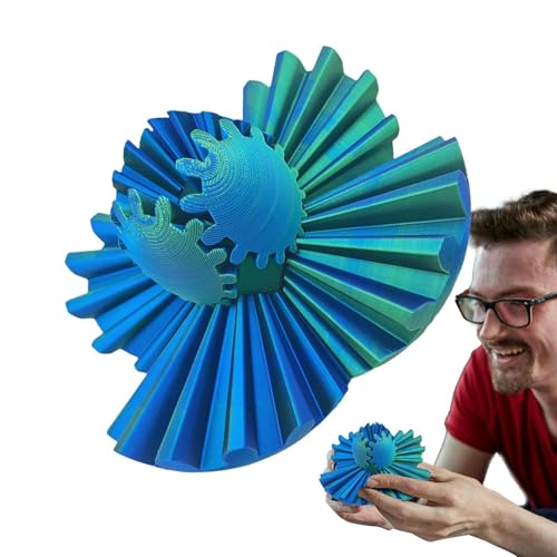 Qiwieod Gear Ball Fidget Spielzeug, Gear Ball 3D gedruckt,Gear Ball Spin Ball - 3D-gedrucktes Zahnrad-Ball-Zappelspielzeug, Zahnradkugel, einzigartiges 3D-gedrucktes Stressabbau-Zappelspielzeug für von Qiwieod