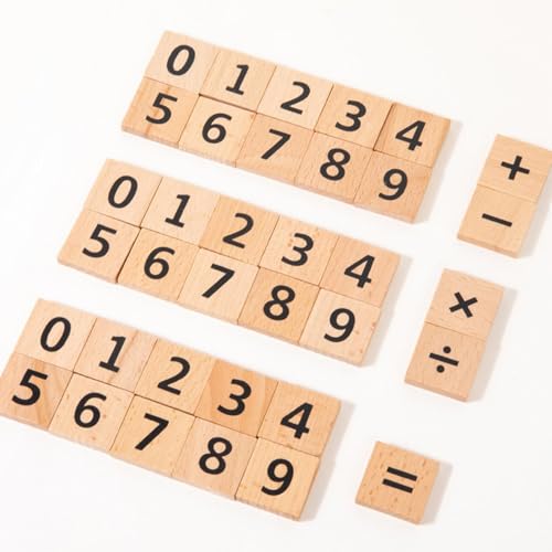 Qiwieod Mathe montessory Spielzeug, Zahlen-Lernspielzeug Aus, Mathe Spielzeug Zählen Lernen, Math Manipulatives Lern-Zählspiel, Mathe-Zählblöcke Aus, Pädagogisches Lern-Zahlenspielzeug von Qiwieod