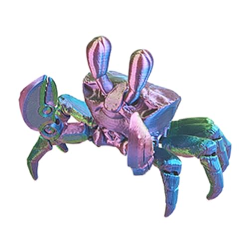 Qiwieod Kleine Krabbenfigur, Krabbenspielzeugfigur | 3D-gedrucktes Krabben-Fidget,Bewegliche Krabbenfigur, Heimdekoration für Aquarium, Ornament, kreatives Action-Modell von Qiwieod