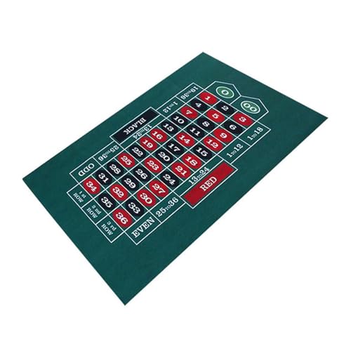 Qiwieod Tabletop Felt Layout, Tischauflage Doppelseitige Filz Roulette Matte, Doppelseitige Pokerspielmatte, Blackjack Und Texas Hold'em Erhältlich Tischmatte Für Texas Holdem Poker Und Blackja von Qiwieod