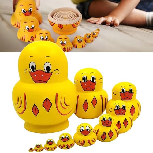 Qixfyze Baby Duck Prank, Russische Nistpuppen Weihnachten Enten Stapelstreich, Stapelbare Verschachtelte Puppe, Matroschka Baby Ente for Kinder, Kleinkinder, Erwachsene, Russische Stapelpuppen von Qixfyze