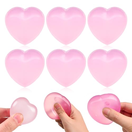 Qixuer Stressball, 6 Stücke Squishy Herzform Anti Stress Squeeze Spielzeug Farbwechsel Quetschball Spielzeug, Kindergeburtstag Gastgeschenke für Kinder Erwachsene mit zur Linderung von Angst und Wut von Qixuer