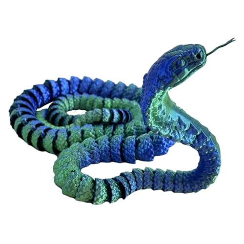 3D-gedruckte Tierschlange, 3D-Schlangenspielzeug - Schlangen-Stressspielzeug 3D-Tiere | Sammelfiguren, Streich-Requisiten, bewegliches Schlangenspielzeug zum Stressabbau, Heimdekoration, Partygeschenk von Qizeroty