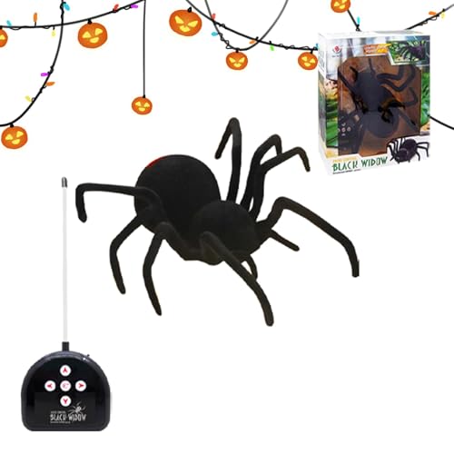 Fernbedienung Spinne, RC Spinnenspielzeug | Horror-Spinnenmodell - Elektrisches Fernbedienungsspielzeug, lustige Scherz-Streich-Requisiten, Gag-Spielzeug für Halloween von Qizeroty