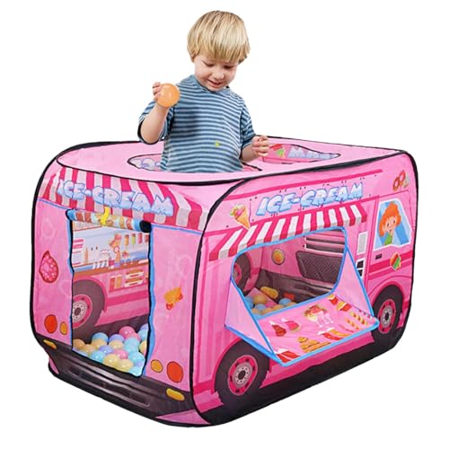 KinderPop Up Zelt, Faltbares Spielauto Zelt Outdoor Spielgeräte Für Kinder, Bus Thema Kinderspielzelt Spielhaus Für Mädchen Und Jungen Rosa - Rosa von Qizeroty