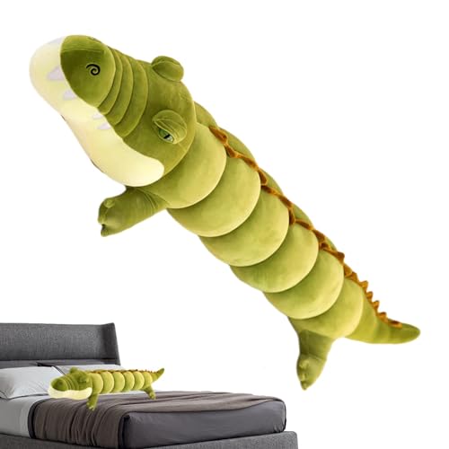 Krokodil-Plüsch-Puppenspielzeug, Stofftiere, Alligator-Spielzeug - Krokodilplüsch Superweiche Kuschelpuppen,Stofftier-Krokodil-Plüschtier-Kissen, entzückende Alligatortiere, gefüllte Kuschelpuppen von Qizeroty