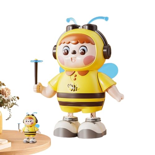 Musikalisches Bienenspielzeug, Krabbelbienenspielzeug - Entwicklungslernendes Krabbelspielzeug - Entzückendes, interaktives, leuchtendes Tanzspielzeug mit Bienenantennen und Blume als Weihnachtsstrump von Qizeroty
