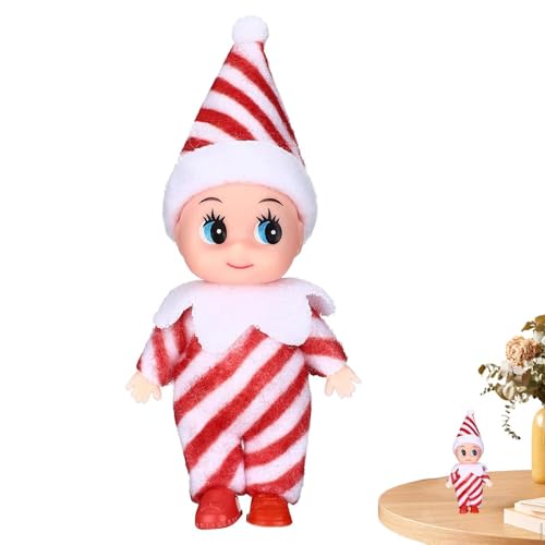 Qizeroty MiniBaby Elfenspielzeug Für Mädchen, Weihnachtsfeenpuppen Mit Beweglichen Armen Und Beinen Kleine Elfenbabys Freche Freche Elfenzubehörteile Weihnachtsbaumelfen Für Kinder von Qizeroty