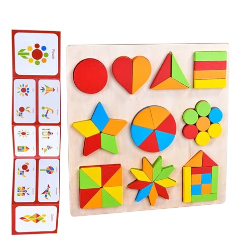Spielzeug Holzform Peg Puzzles, Kreatives Steckpuzzle Holz Stapelspiel, Geometrische Form Puzzle, Pädagogisch Wertvoll, Fördert Feinmotorik, Problemlösungspuzzle, Formenpuzzle Für Kinder - 29,8x29.8cm Spielzeug Holzform Peg Puzzles, Kreatives Steckpuzzle Holz Stapelspiel, Geometrische Form Puzzle, Pädagogisch Wertvoll, Fördert Feinmotorik, Problemlösungspuzzle, Formenpuzzle Für Kinder - 29,8x29.8cm von Qizeroty
