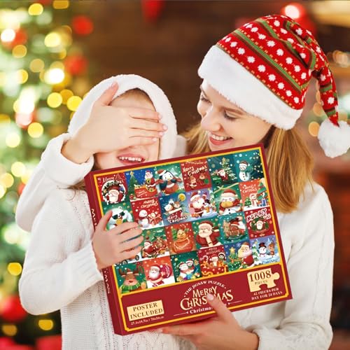 Qkbuza 2025 Weihnachts Adventskalender,24 Puzzle Countdown Kalender für Weihnachten | Lustiges Interaktives Spielzeug für Saisonale Reisen Klassenraum Qkbuza 2025 Weihnachts Adventskalender,24 Puzzle Countdown Kalender für Weihnachten | Lustiges Interaktives Spielzeug für Saisonale Reisen Klassenraum von Qkbuza