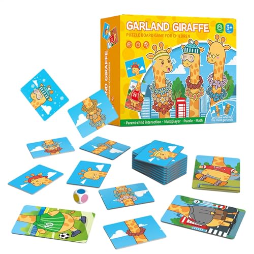 Qkbuza Farbsortierspielzeug für Kleinkinder, sensorisches Farbsortierspielzeug - Giraffe mit Girlande Zählspiele - Cartoon-Tier-Matching-Puzzle, pädagogisches Lernspiel für und Mädchen im von Qkbuza