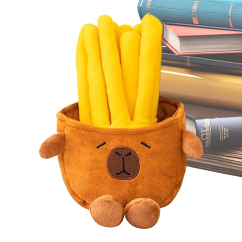 Qkbuza Food Plush Pendant Pommes Capybara Plush Pouch Charme, Soft Pommes Fries Plush Toy Cute Plush Animal 9.84 inch Capybara Food Plush for the von Qkbuza