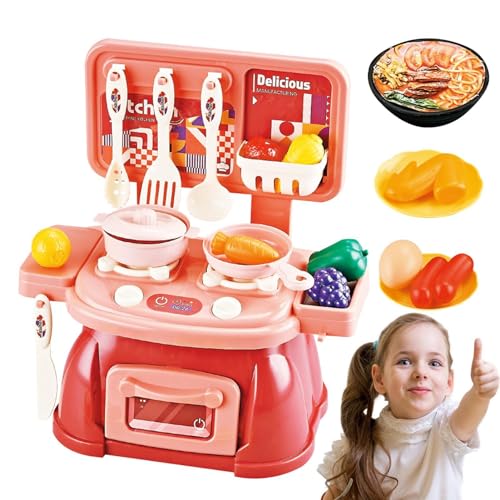 Qkbuza Küchenspiel-Set für Kleinkinder, Küchenset zum Kochen, Küchenspielzeug, realistisches tragbares Spielset für Kleinkinder, für von Qkbuza