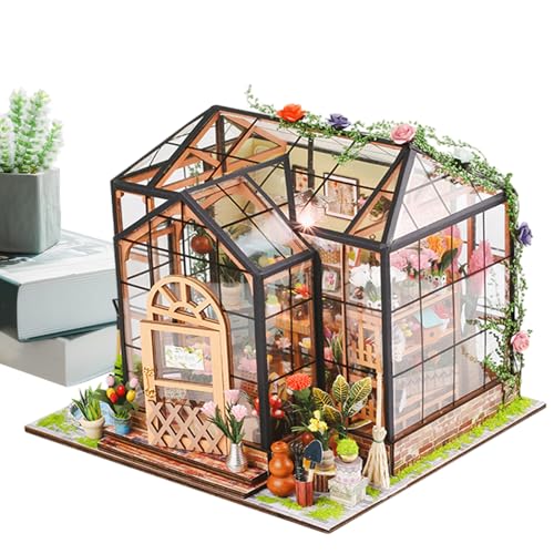 Qkbuza Miniaturhaus-Kits für Erwachsene | Gewächshausmodell mit Möbel- und Werkzeugkleber | Kreatives Holzhandgemachtes Projekt für Wohnkultur Geburtstag Weihnachten Qkbuza Miniaturhaus-Kits für Erwachsene | Gewächshausmodell mit Möbel- und Werkzeugkleber | Kreatives Holzhandgemachtes Projekt für Wohnkultur Geburtstag Weihnachten von Qkbuza