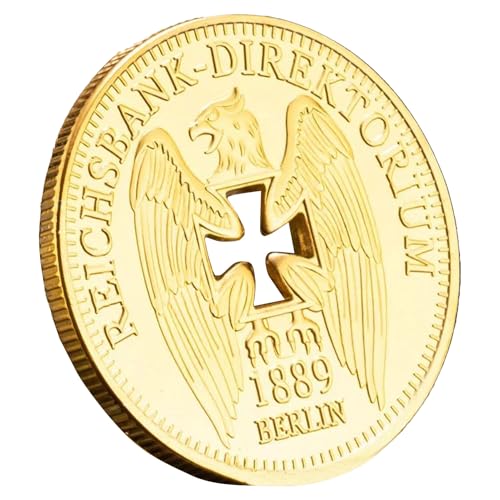 Qkbuza Münzen Kollektor | Reichsbank-Direktorium Gedenkmünze - Hohle Goldplattierte Deko Für Männer Zuhause Bücherregale Schreibtische Nachttische Qkbuza Münzen Kollektor | Reichsbank-Direktorium Gedenkmünze - Hohle Goldplattierte Deko Für Männer Zuhause Bücherregale Schreibtische Nachttische von Qkbuza