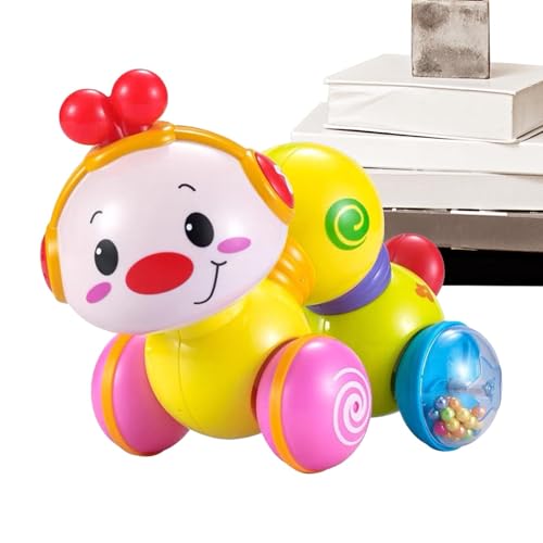 Qkbuza Musical Walking Toy, Baby Crawling Toy,Cartoon Crawling Raupe mit Licht | Leuchten Sie Bewegung und Gehensspielzeug für 6-18 Monate für den Innenbereich im Freien im Freien von Qkbuza