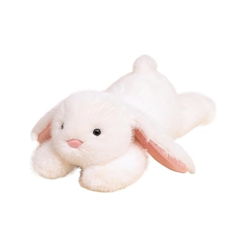 Qkbuza Plüsch lügner Kaninchen, lügen Kaninchengefüllte Tier,Gefüllter Hugble Bunny Rabbit Plüsch mit Floppy Ohren - Niedliche realistische kuschelige Tiere Sammlung für Studienzimmer, von Qkbuza