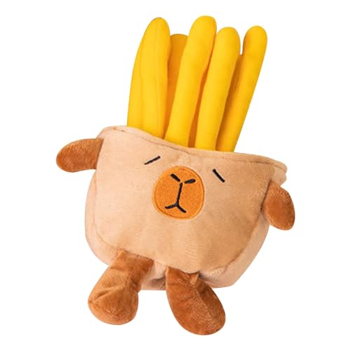 Qkbuza Plüschtier Pommes Capybara, Capybara aus Plüsch | Plüschtaschenanhänger Pommes Frites – Plüschtier niedliches Plüschtier 9,84 Zoll (24,6 cm), Capybara für die von Qkbuza