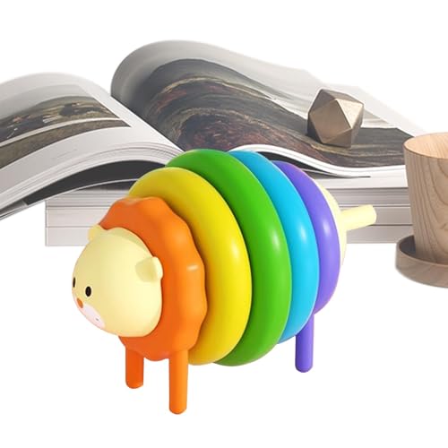 Qkbuza Regenbogen -Stapler Babyspielzeug, Baby Regenbogen Stapler - Tierspielzeug für feine motorische Fähigkeiten | Früheres Lernen lernendem Bildungsspiel Vorschule Stapel -Sensorikblöcke für Kinder von Qkbuza