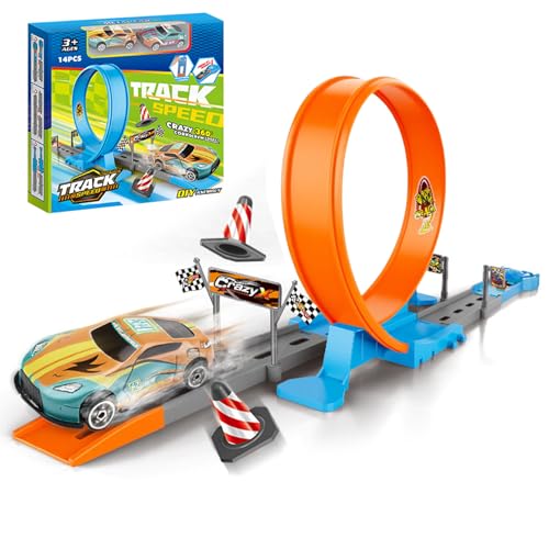 Qkbuza Rennbahn-Sets Für - Baufahrzeuge Rennstrecke Spielzeug Mit - 360-Grad Wandkletter-Spiel Sicheres Spielset Für Kleinkinder Drinnen Draußen Reisen Geburtstag Ostergeschenk Qkbuza Rennbahn-Sets Für - Baufahrzeuge Rennstrecke Spielzeug Mit - 360-Grad Wandkletter-Spiel Sicheres Spielset Für Kleinkinder Drinnen Draußen Reisen Geburtstag Ostergeschenk von Qkbuza