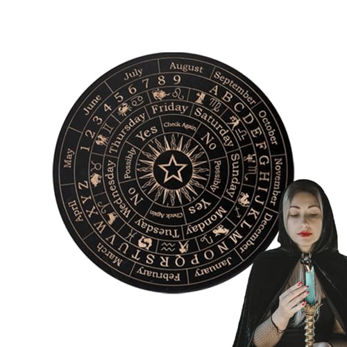 Qkbuza Spirit Board Ouija - Dekoratives Holzbrett Mit Buchstaben Und Zeiger Für Mitteilungen - Ouija Brettspiel Wahrsagung Für Anfänger & Freunde Qkbuza Spirit Board Ouija - Dekoratives Holzbrett Mit Buchstaben Und Zeiger Für Mitteilungen - Ouija Brettspiel Wahrsagung Für Anfänger & Freunde von Qkbuza