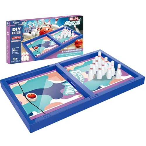 Qkbuza Tabletop Bowling Game - Small Bowling Game Tabletop Set - Indoor Table Top Bowling Games, Small Bowling Set for Kids, Adults, All Ages von Qkbuza