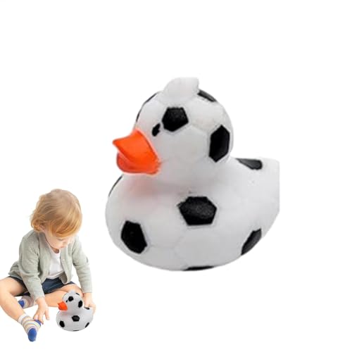 Qkbuza Weiche Enten-Plüschpuppe, Plüsch-Enten-Stofftier - Realistische Enten-Plüschtiere im Sportball-Design - Kreatives, bequemes Plüschtier, Kissenspielzeug, süßes Design für Weihnachten, von Qkbuza