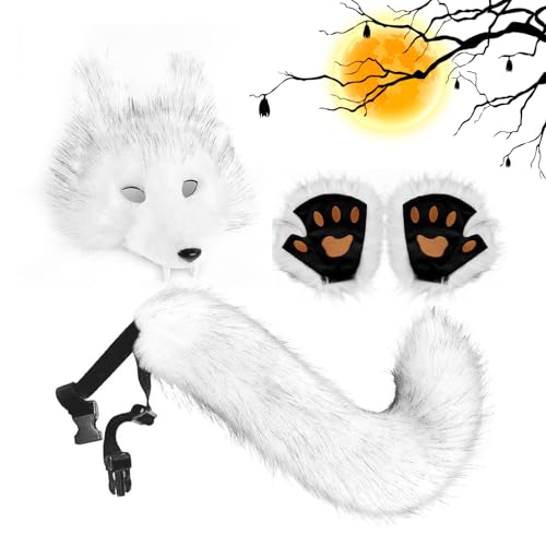 Qkbuza Wolf Kostüm Set | Halloween Wolf Verkleidungsset | Damen Tier Kostüm Outfit für Rollenspiel Bühnenauftritt | Maskerade Weihnachten Halloween Cosplay Qkbuza Wolf Kostüm Set | Halloween Wolf Verkleidungsset | Damen Tier Kostüm Outfit für Rollenspiel Bühnenauftritt | Maskerade Weihnachten Halloween Cosplay von Qkbuza