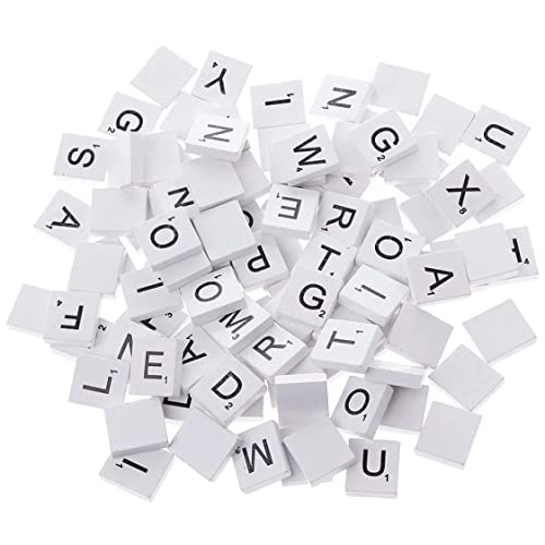 Alphabet-Puzzle, 【100pcs】 Weiße Holzspäne DIY English Alphabet Puzzle Alphabetisierung Quadrate Baby intellektuelle Entwicklung Holzchips 【Weiß】, ABC-Rätsel für Kleinkinder 1-3 von QmjdDymx