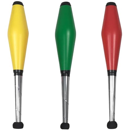 QmjdDymx Jonglierclubs, 3PCs Jonglierkugeln für Jonglierclubs 16,5x2,8 '' eingängig Jonglierstifte Leichtgewicht von QmjdDymx