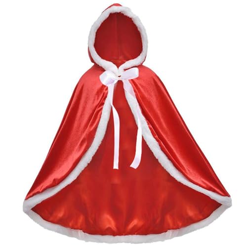 QmjdDymx Weihnachtskostüme für Kinder Weihnachten Cloak Red Cape Weihnachts -Outfit für Cosplay, Perform, Red Cape Costümen von QmjdDymx