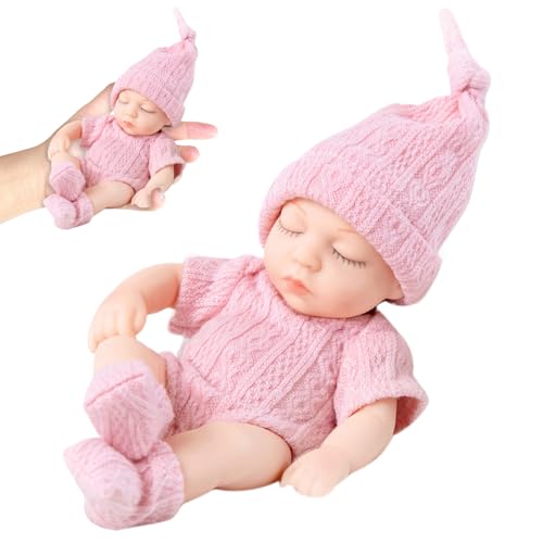 Realistische Babypuppen, Babypuppen weiche vinyl lebensee poable realistische Babypuppe violette Kleidung Mini -Babypuppen für Mädchen, realistische Neugeborene Babypuppen, Mini -Babypuppen 7 von QmjdDymx