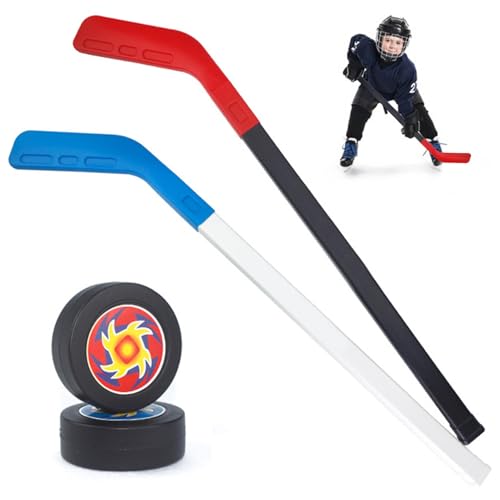 Toddler Hockey-Set, Kinderhockey-Set kinderfreundlichem PP-Toddler-Hockey-Set enthält 2 Sticks & 2 Balls Hockey-Set für Innen- und Outdoor-Feld, Training, Spiele, Kindergeschenke, Hockeystangen von QmjdDymx