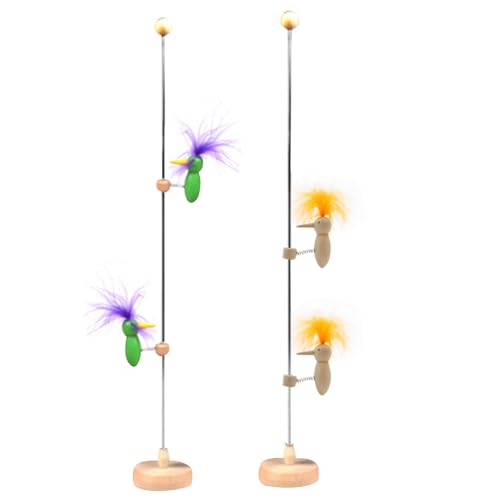 Woody Specht Spielzeug, Woody Specht Spielzeug 2Pcs Doppel Specht Vogel auf einem Stock Pole mit stabiler Basis, Vintage verrückte Pecking Vogel Retro klassische Schreibtisch Spielzeug Stil 2,Specht von QmjdDymx