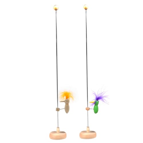 Woody Specht Spielzeug, Woody Specht Spielzeug 2Pcs Single Specht Vogel Auf Einem Stock Pole Mit Stabiler Basis, Vintage Crazy Pecking Vogel Retro Klassische Schreibtisch Spielzeug Stil 1,Specht von QmjdDymx