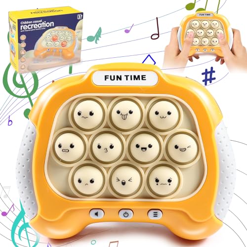 Fast Push Spiel, Pop it Fidget Elektronisches Sensorspiel, Pop it Fidget Spielzeug, Bubble Sensory Squeeze Toys, Push Bubble Fidget, Dekompressions Spielzeug Machine Geschenk für Kinder (Yellow) von Qooloo