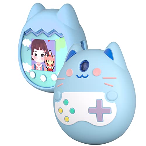 Qoosea Virtual Pet Toy Silikon Hülle Case, Virtuelles Haustier Cover Elektronisches Haustier Cover Hülle für Tamagotchi Pix Haustier-Schutzhülle Silikon-schutzhülle für Interaktive (Blau) von Qoosea