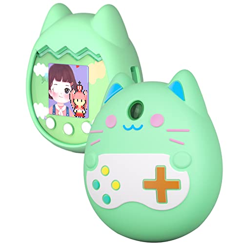 Qoosea Virtual Pet Toy Silikon Hülle Case, Virtuelles Haustier Cover Elektronisches Haustier Cover Hülle für Tamagotchi Pix Haustier-Schutzhülle Silikon-schutzhülle für Interaktive (Grün) von Qoosea