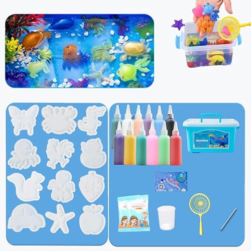 Qosigote Magic Water Elf Kit, Magic Elf Water Kit, Magic Water Elf Toy Kit, Magic Water Elf Kit Aqua Fairy, Magic Water Squishy, Magic Jelly Set, DIY Sea Life Creature Toys for Kids (86COLOR -B) von Qosigote