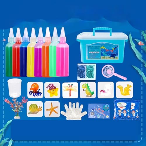 Qosigote Magic Water Elf Kit, Magic Elf Water Kit, Magic Water Elf Toy Kit, Magic Water Elf Kit Aqua Fairy, Magic Water Squishy, Magic Jelly Set, DIY Sea Life Creature Toys for Kids (8COLOR -D) von Qosigote