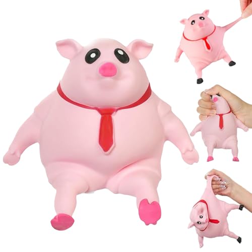 Qosigote Schwein Quetsch Spielzeug, Anti Stress Schwein, Stress Pig Stress Toy, Fun Party Pressure Toys for Children Adults (14*14CM) von Qosigote