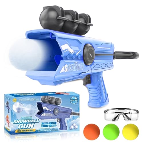 Qosigote Snowball Shooter, Snowball Launcher for Kids and Adults, Indoor Snowball Fight Set with Snowball Maker,and Goggles – Winter Outdoor Toys for Children Ages 3-8 Years (Blue) von Qosigote