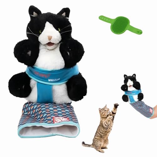 Cat Wrestler: Interactive Hand Puppet, Cats Puppet Wrestler with Tough Padding for Safe Play Cat Wrestling Toy Puppet for Boredom-Bustingtraining and Exercise (1) von Qosneoun