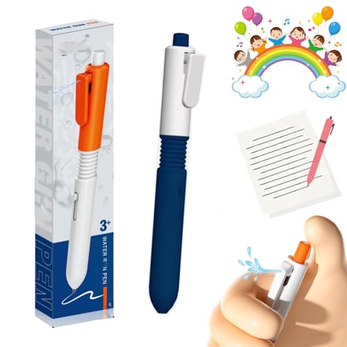 Pen That Sprays Water, Water Gun Pen, Pen That Shoots Water, 2 in 1 Funny Prank Retractable Pens with Water Spray, Interactive Toy Pen for Kids and Adults (1PC-Blue) von Qosneoun