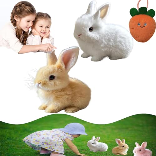 Qosneoun Bunby - My Realistic Bunny Toy, Easter My Realistic Bunny Toy, Interactive Bunny Realistic Bunny - Jumping, Twitching, and Shaking Ears, Bunny Realistic Bunny Toy for Kids (A#) von Qosneoun