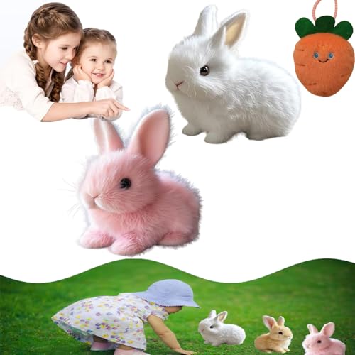 Qosneoun Bunby - My Realistic Bunny Toy, Easter My Realistic Bunny Toy, Interactive Bunny Realistic Bunny - Jumping, Twitching, and Shaking Ears, Bunny Realistic Bunny Toy for Kids (B#) von Qosneoun