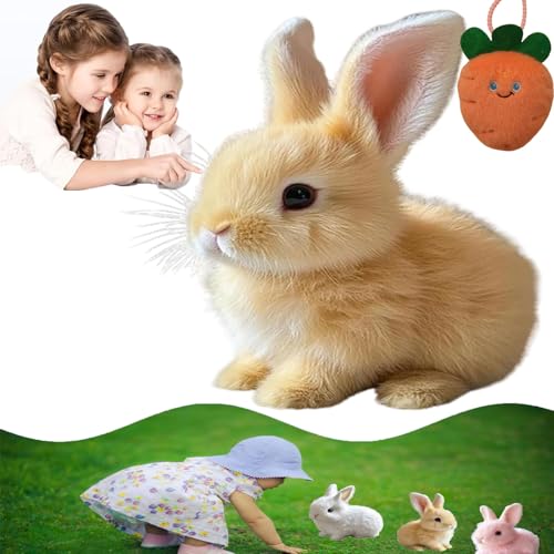 Qosneoun Bunby - My Realistic Bunny Toy, Easter My Realistic Bunny Toy, Interactive Bunny Realistic Bunny - Jumping, Twitching, and Shaking Ears, Bunny Realistic Bunny Toy for Kids (Brown) von Qosneoun